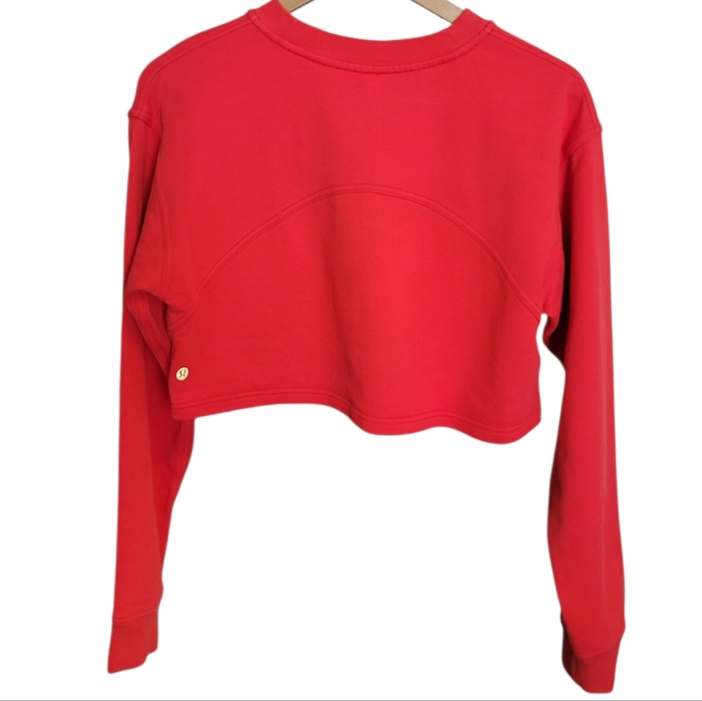 Lululemon All Yours Cropped Crew *Lunar New Year in Love Red - Picture 9 of 11